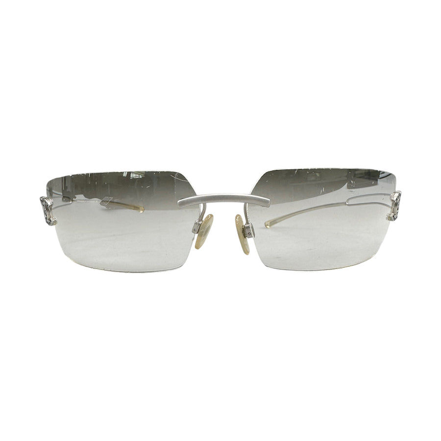 CHANEL BLACK STONE RIMLESS CLEAR LENS SUNGLASSES