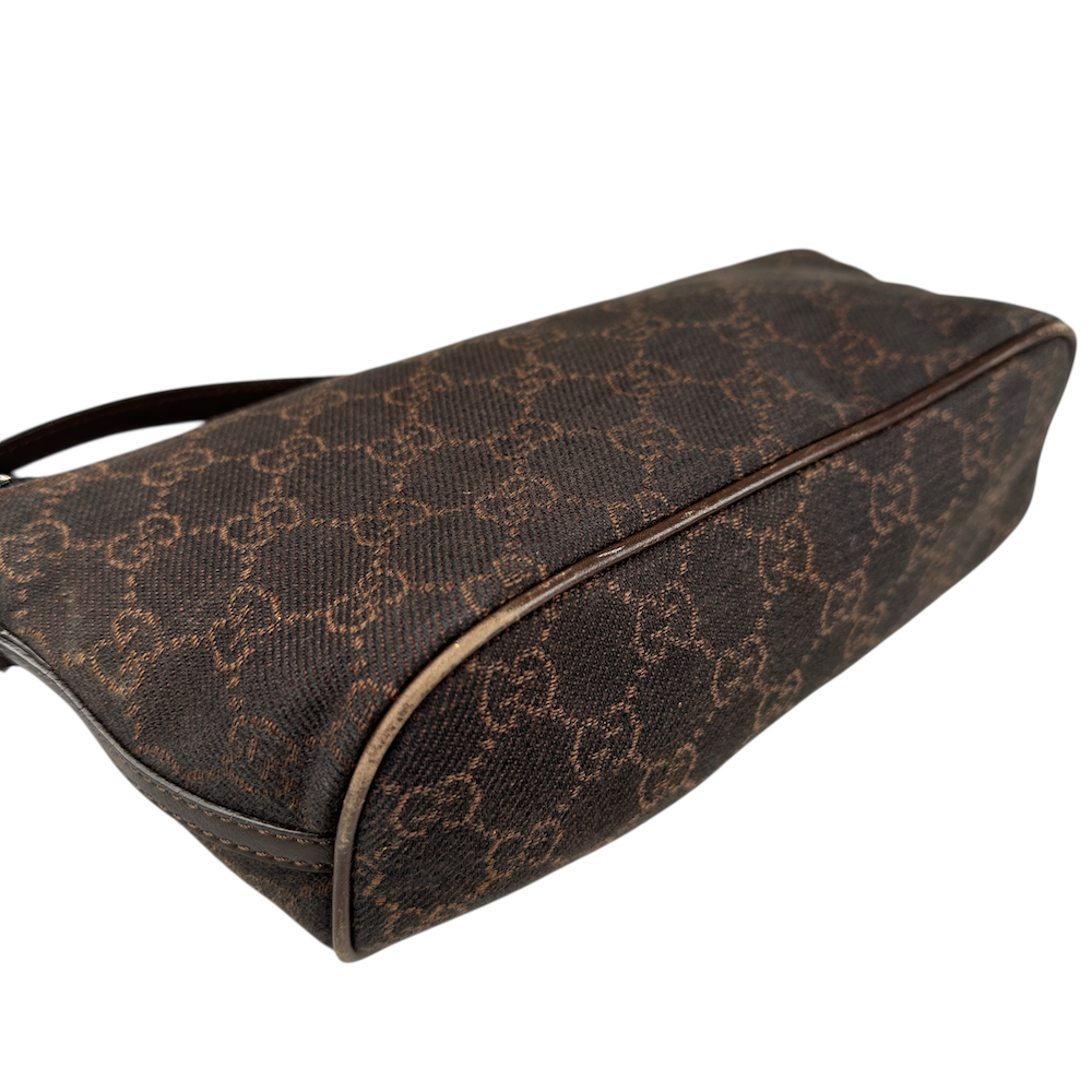 GUCCI GG CANVAS BOAT POCHETTE - BROWN