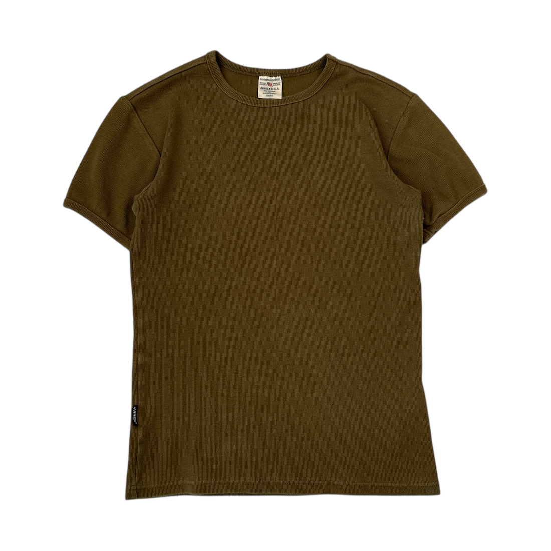 (S) AVIREX RIBBED T-SHIRT - OLIVE