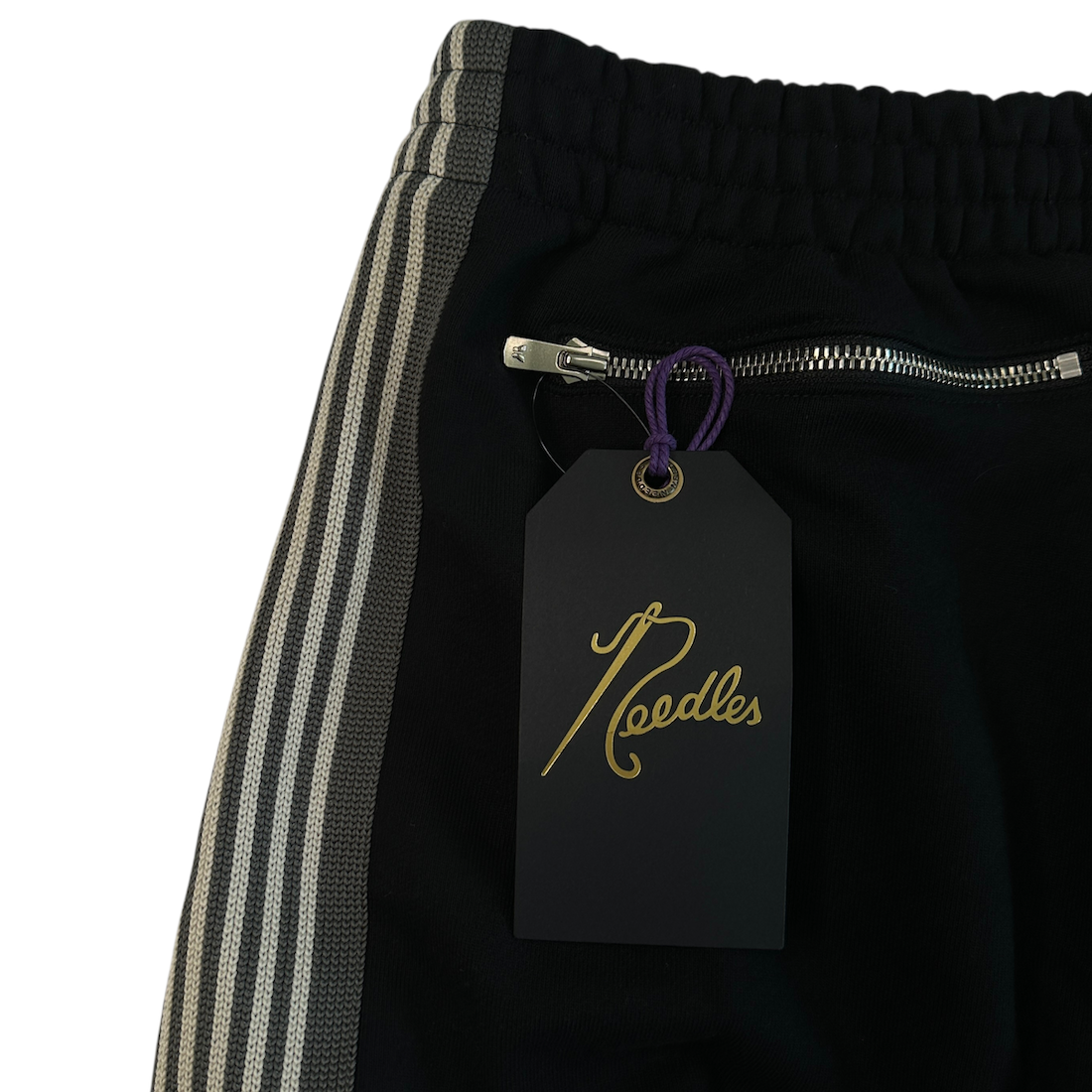 (NEW) NEEDLES H.D. COTTON JERSEY TRACK PANTS - BLACK