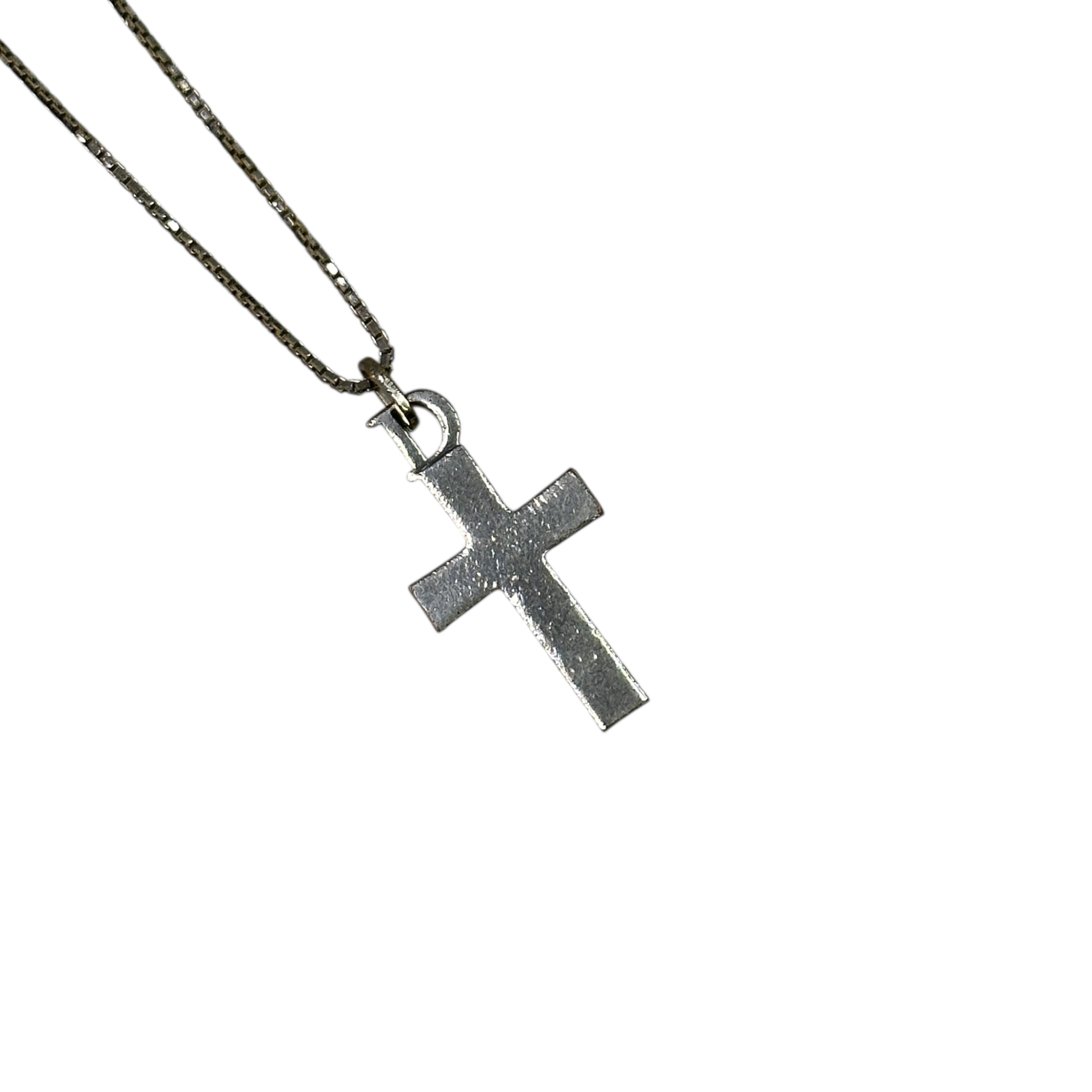 DIOR CRUCIFIX NECKLACE - BRASS (SILVER PLATED)
