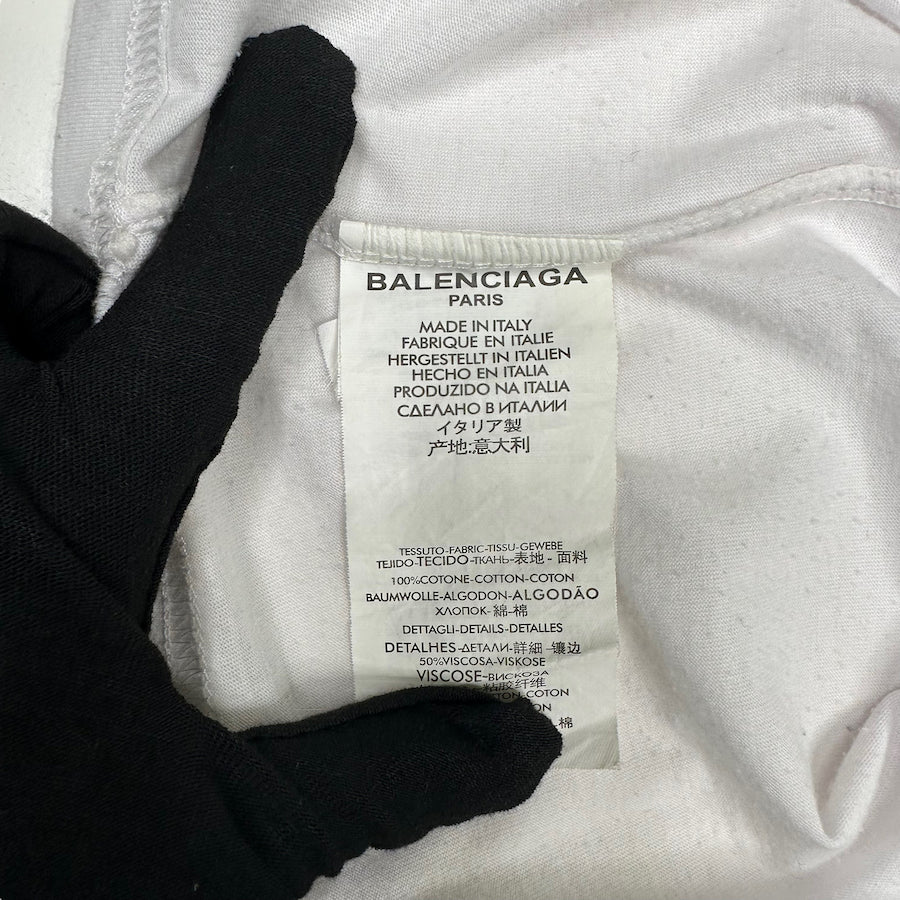 BALENCIAGA PARIS SPELLOUT TEE - WHITE