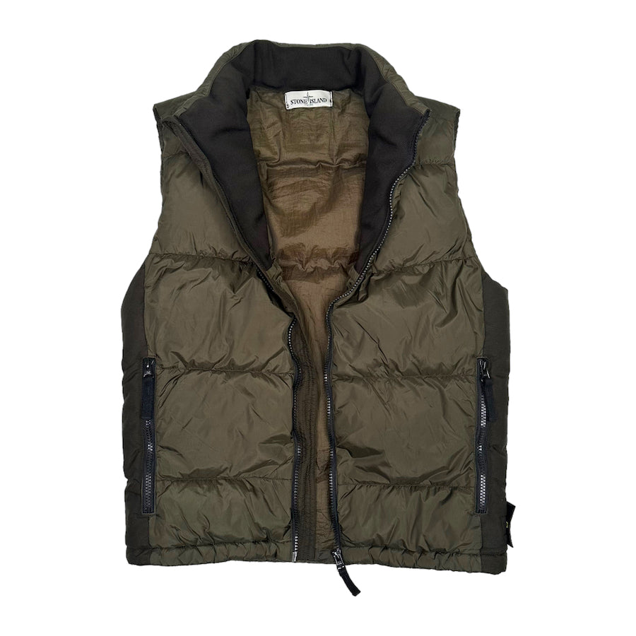 STONE ISLAND AW13 GREEN CRINKLE REPS NY DOWN VEST