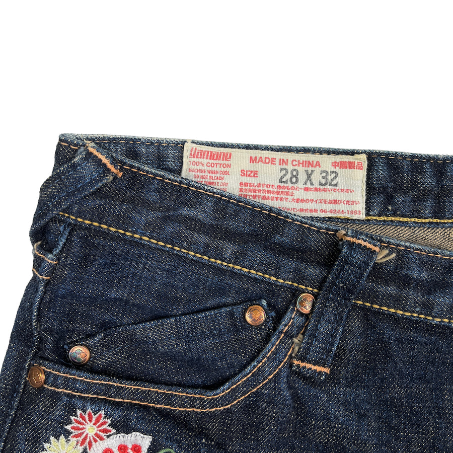 EVISU YAMANE LOT 0005 EMBROIDERED BUTTERFLY JEANS