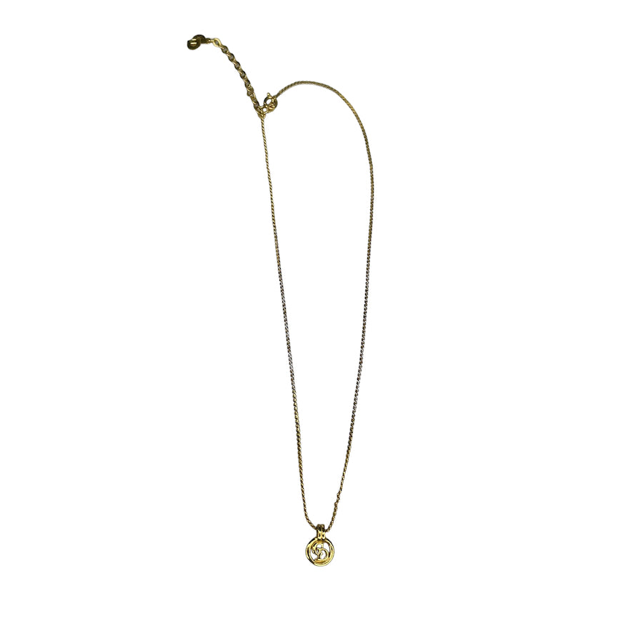 DIOR GOLD CIRCLE 'CD' NECKLACE