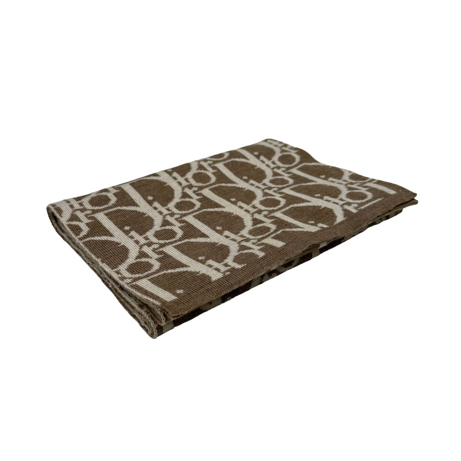 DIOR TROTTER MONOGRAM SCARF - BEIGE/BROWN