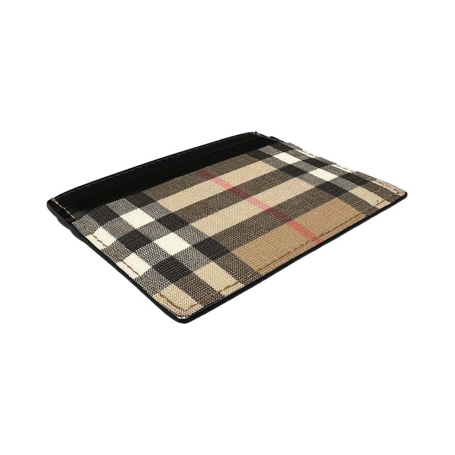 BURBERRY LEATHER NOVA CHECK CARD HOLDER