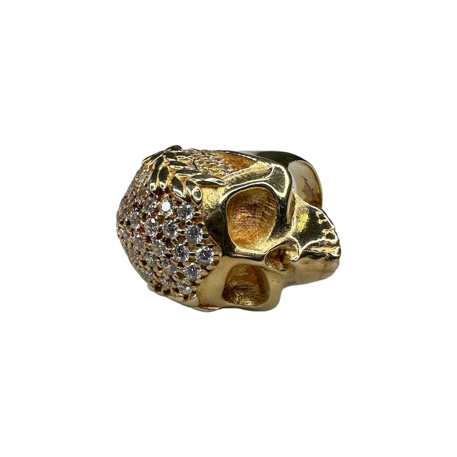 VIVIENNE WESTWOOD RHINESTONE SKULL RING - GOLD