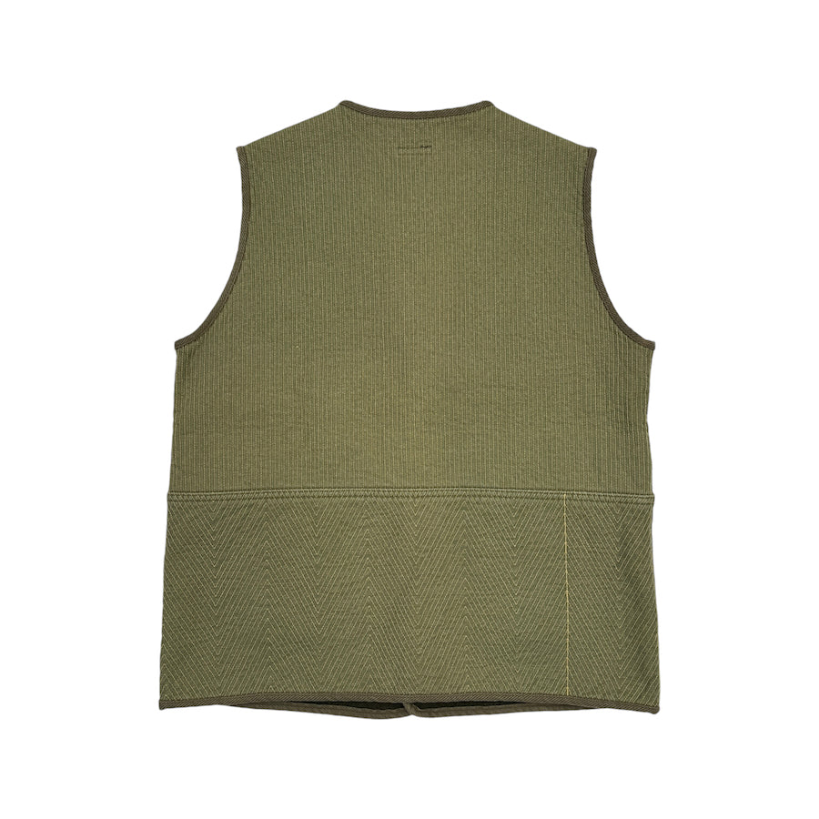 (M) KAPITAL WOOL-LINED QUAD POCKET VEST - GREEN