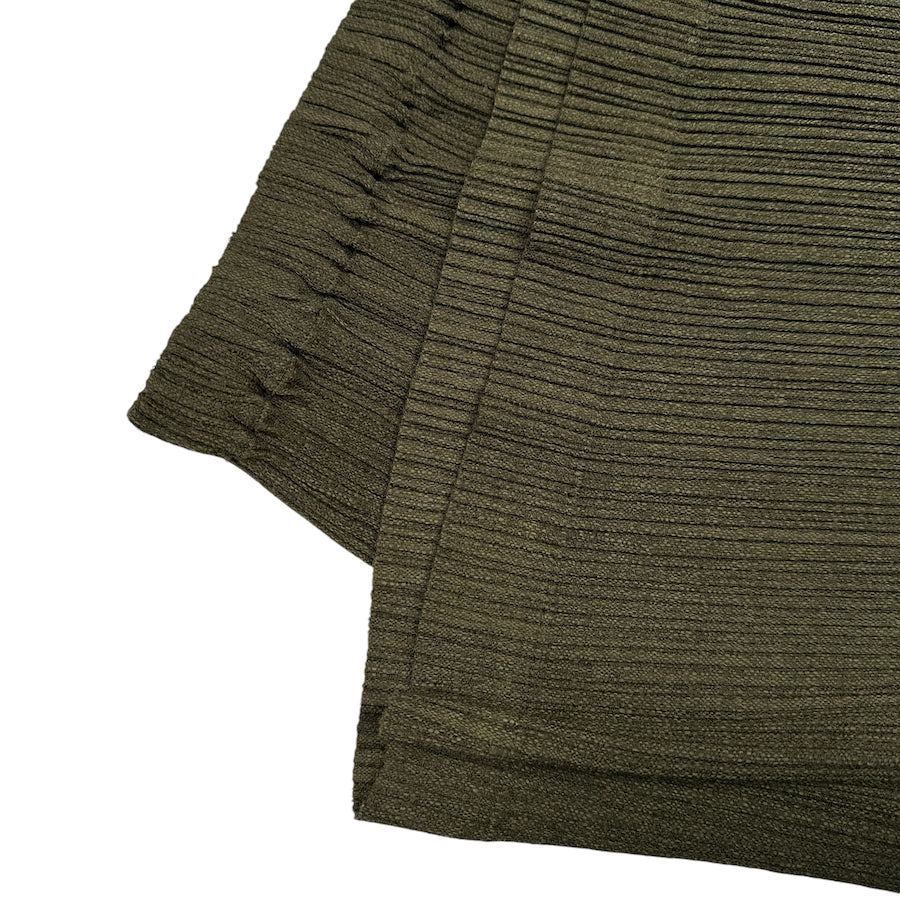 ISSEY MIYAKE GREEN PLEATED MAXI SKIRT