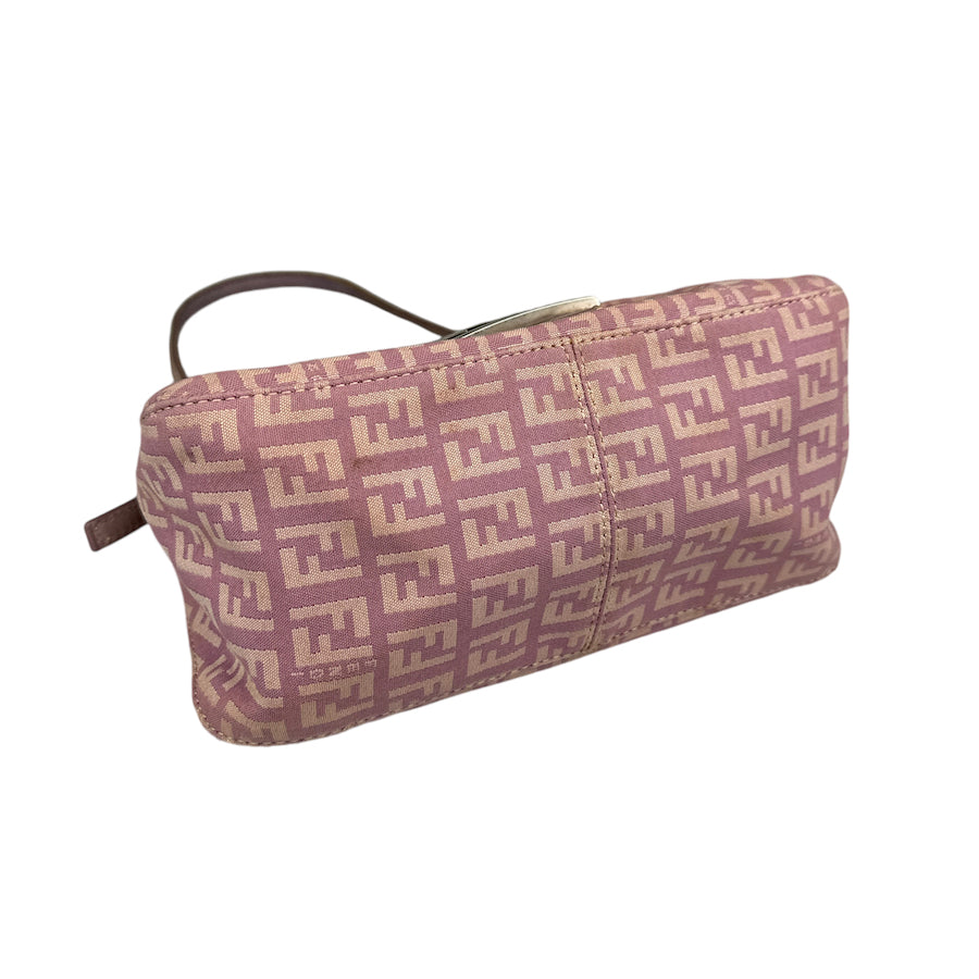 FENDI LAVENDER ZUCCHINO CANVAS MINI BAGUETTE BAG