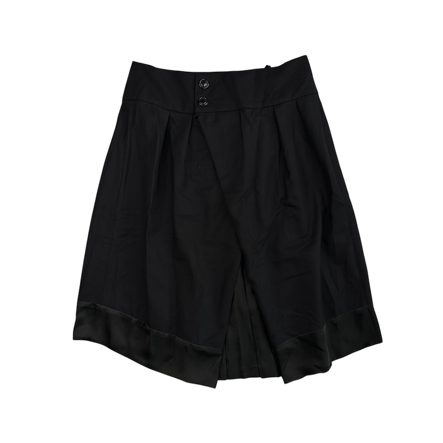 (NEW) SUNAO KUWAHARA DOUBLE LAYER PLEATED SKIRT - BLACK