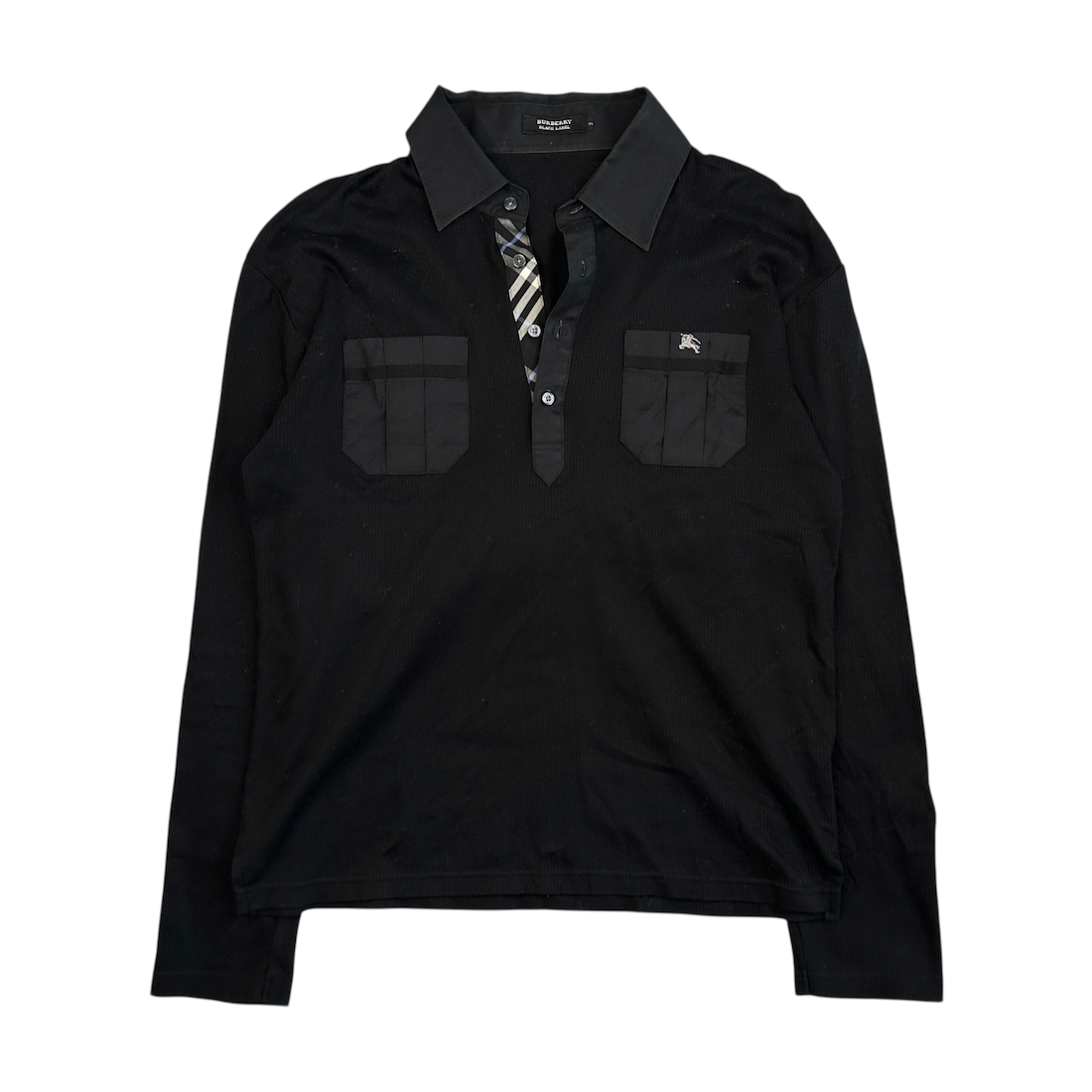 (2) BURBERRY BLACK LABEL LONG SLEEVE POLO