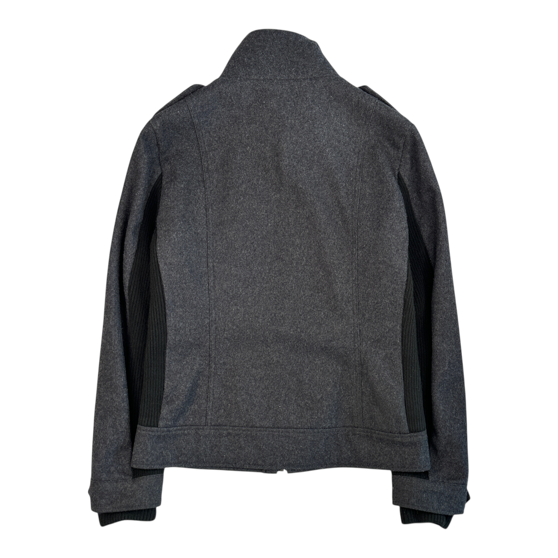 (M) SEMANTIC DESIGN WOOL-BLEND DOUBLE ZIP JACKET - GREY