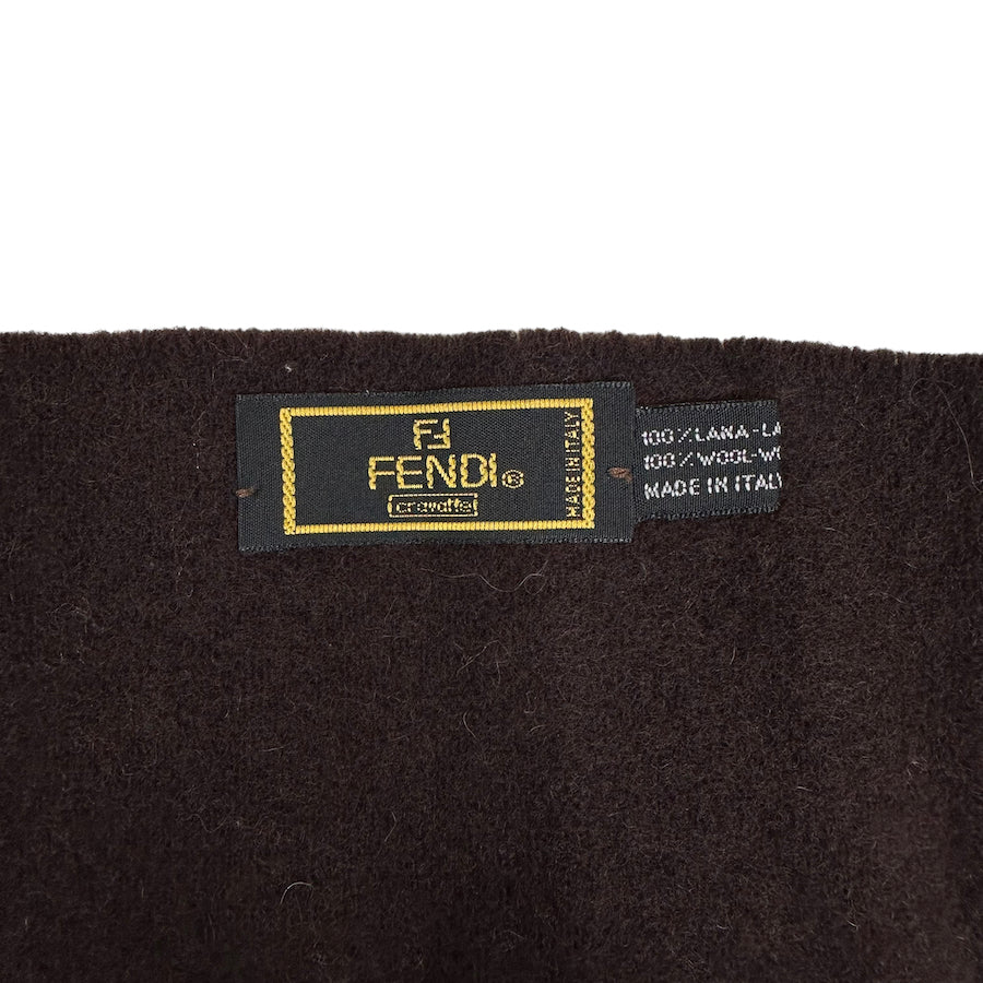 (Thursday Exclusive) FENDI 90S BROWN SPELLOUT SCARF