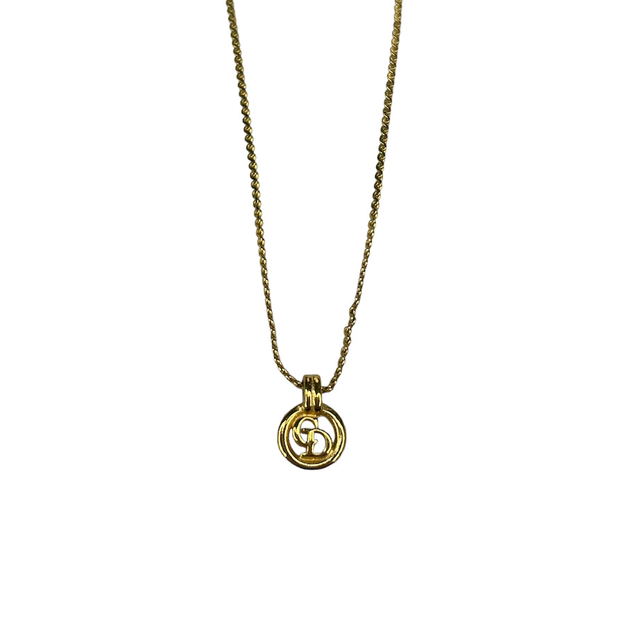 DIOR GOLD CIRCLE 'CD' NECKLACE