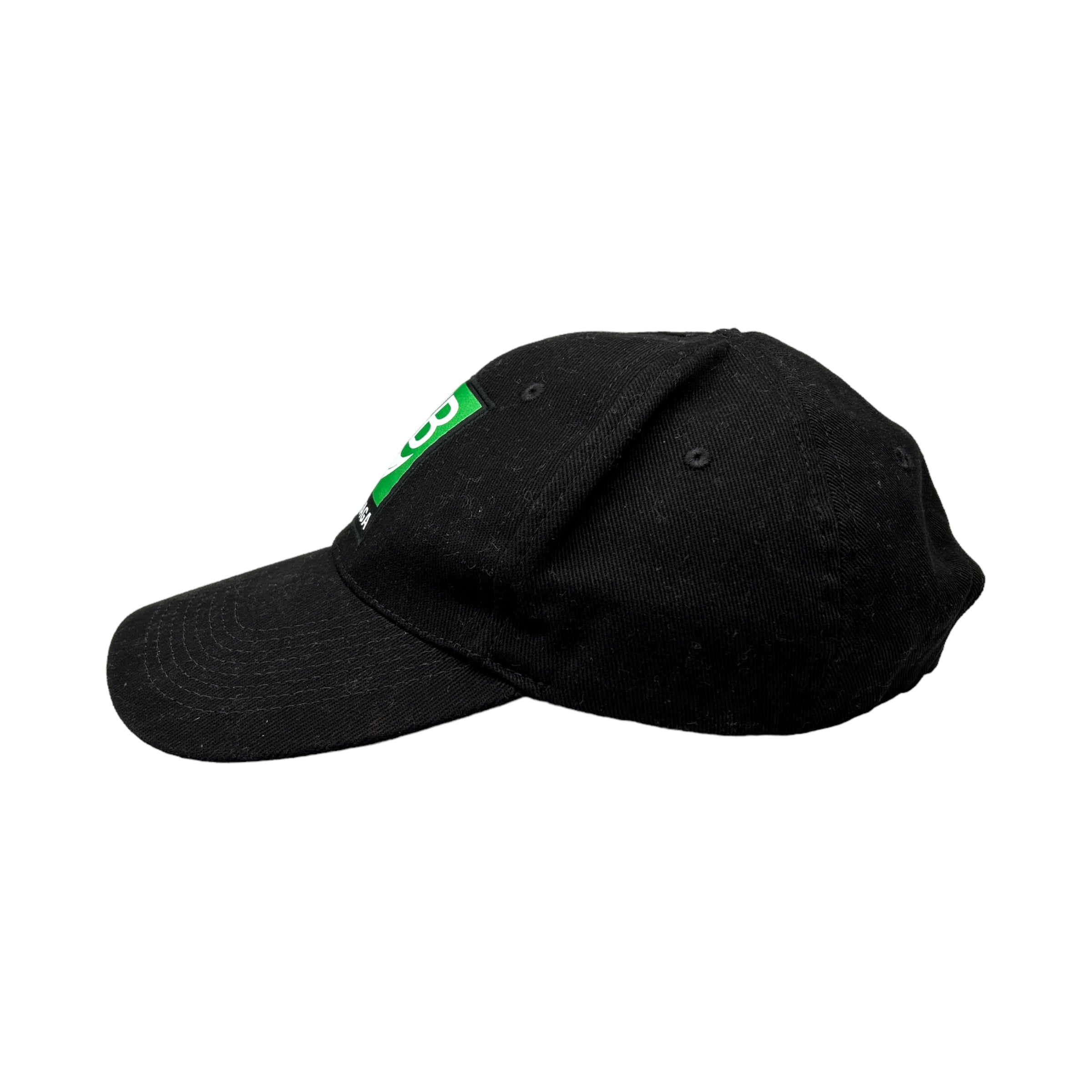 BALENCIAGA ORGANIC BB LOGO LEAF CAP BLACK