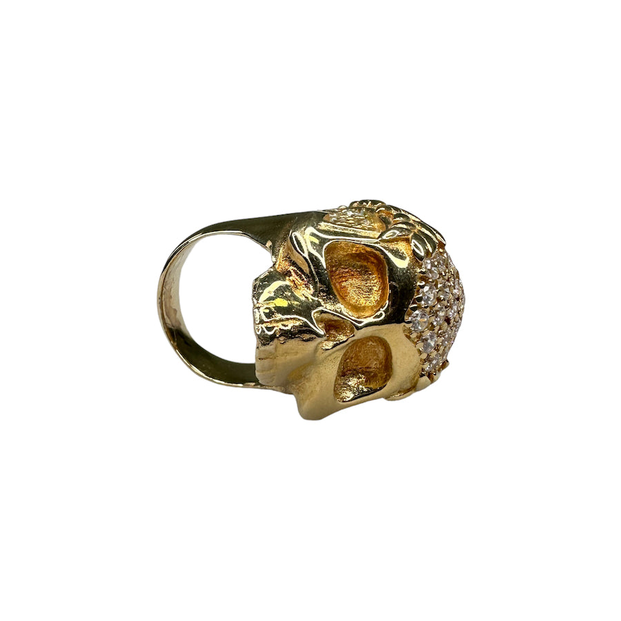 VIVIENNE WESTWOOD RHINESTONE SKULL RING - GOLD