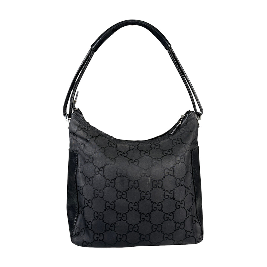 GUCCI BLACK GG NYLON SHOULDER BAG