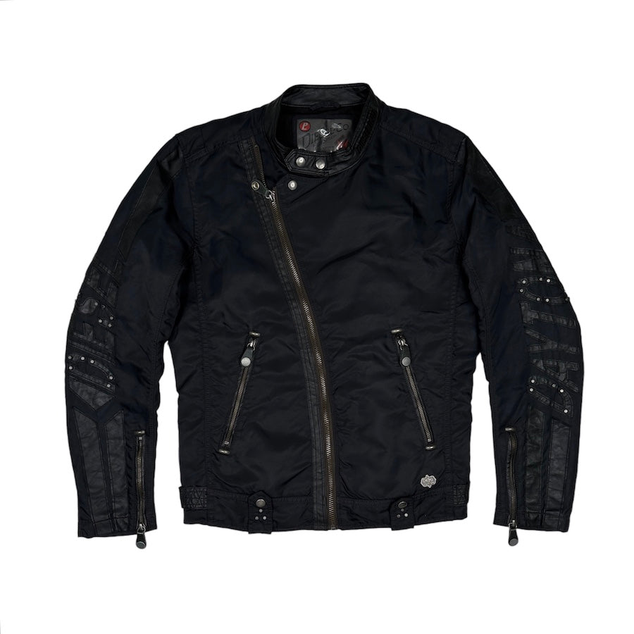 (S) DIESEL BLACK NYLON RIDERS JACKET