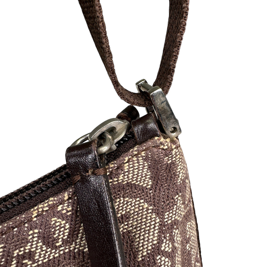 DIOR BROWN TROTTER CANVAS SHOULDER BAG