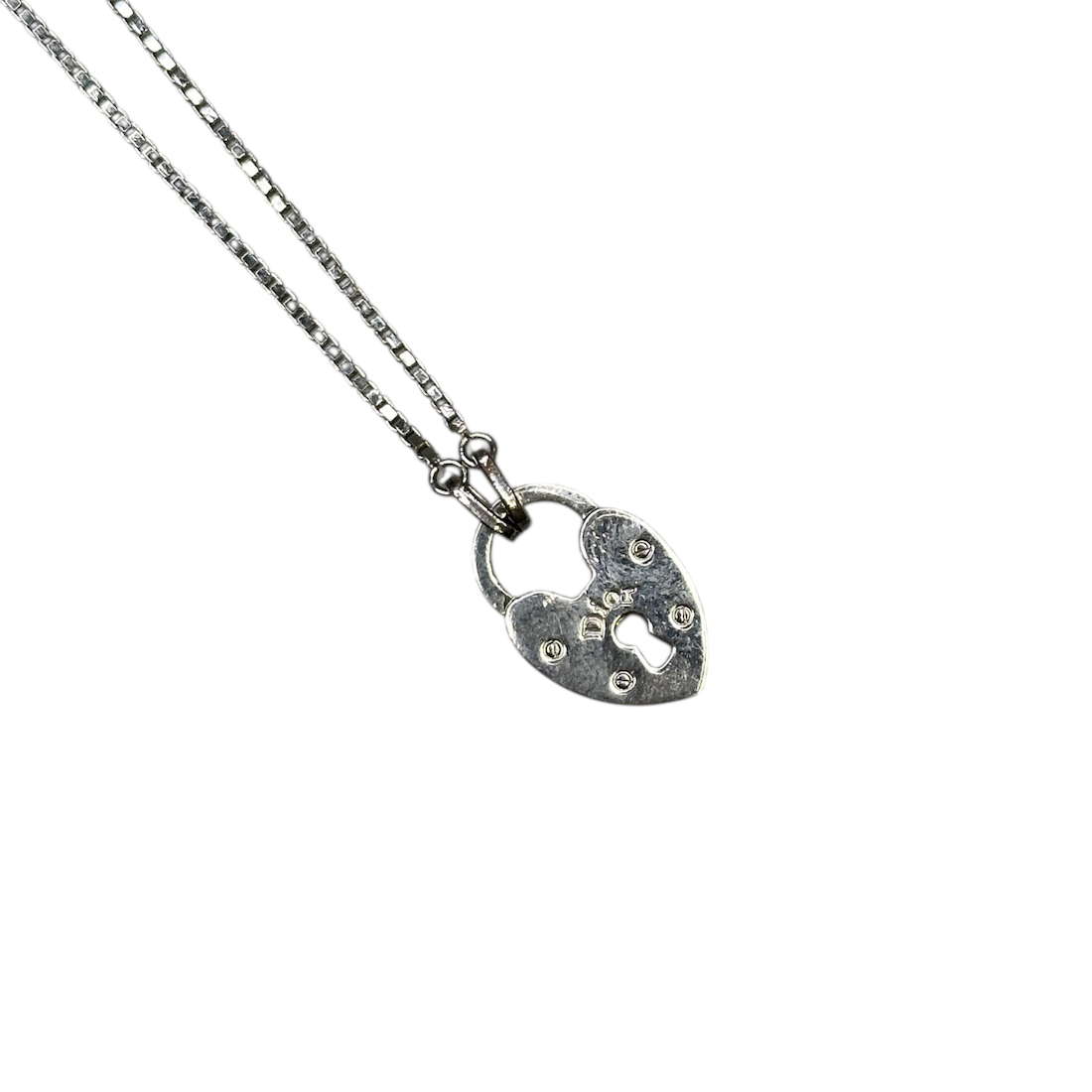 DIOR PADLOCK NECKLACE - SILVER PLATED