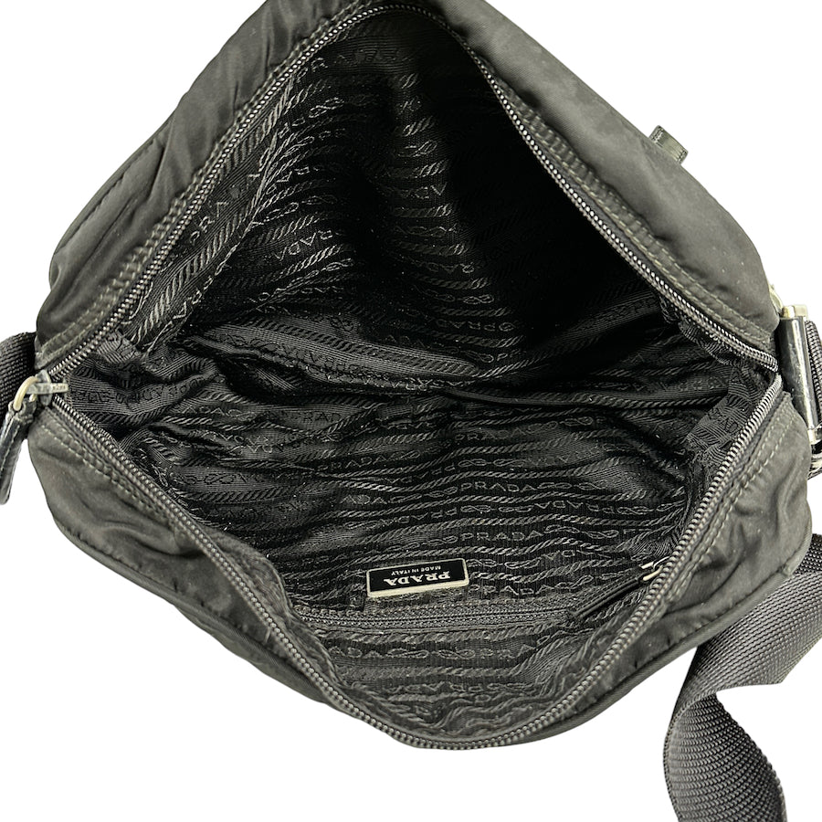 PRADA BLACK NYLON CAMERA CROSSBODY BAG