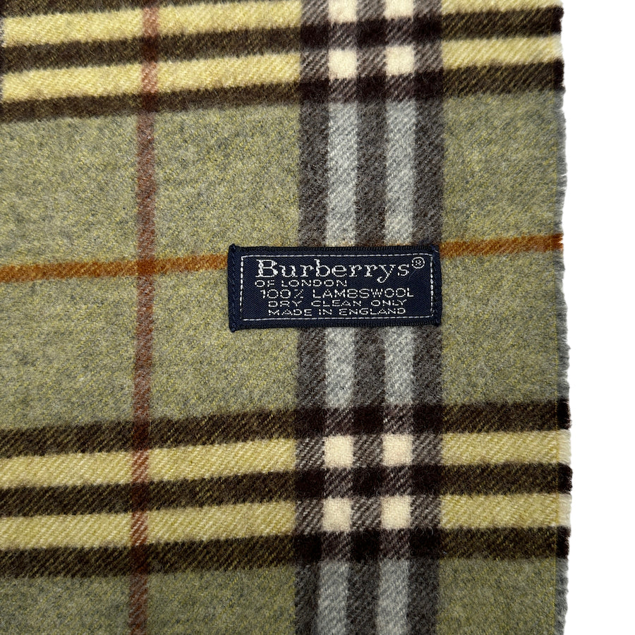 BURBERRY GREEN / BROWN / ORANGE LAMBSWOOL SCARF