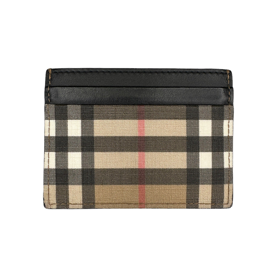 BURBERRY LEATHER NOVA CHECK CARD HOLDER