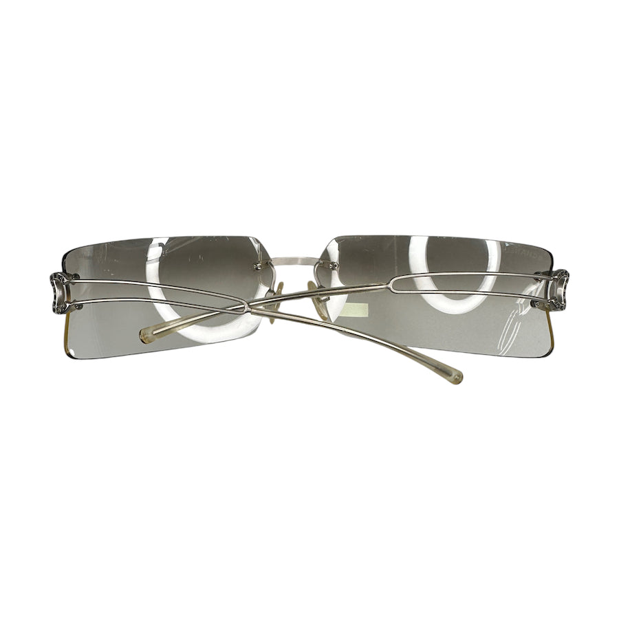 CHANEL BLACK STONE RIMLESS CLEAR LENS SUNGLASSES