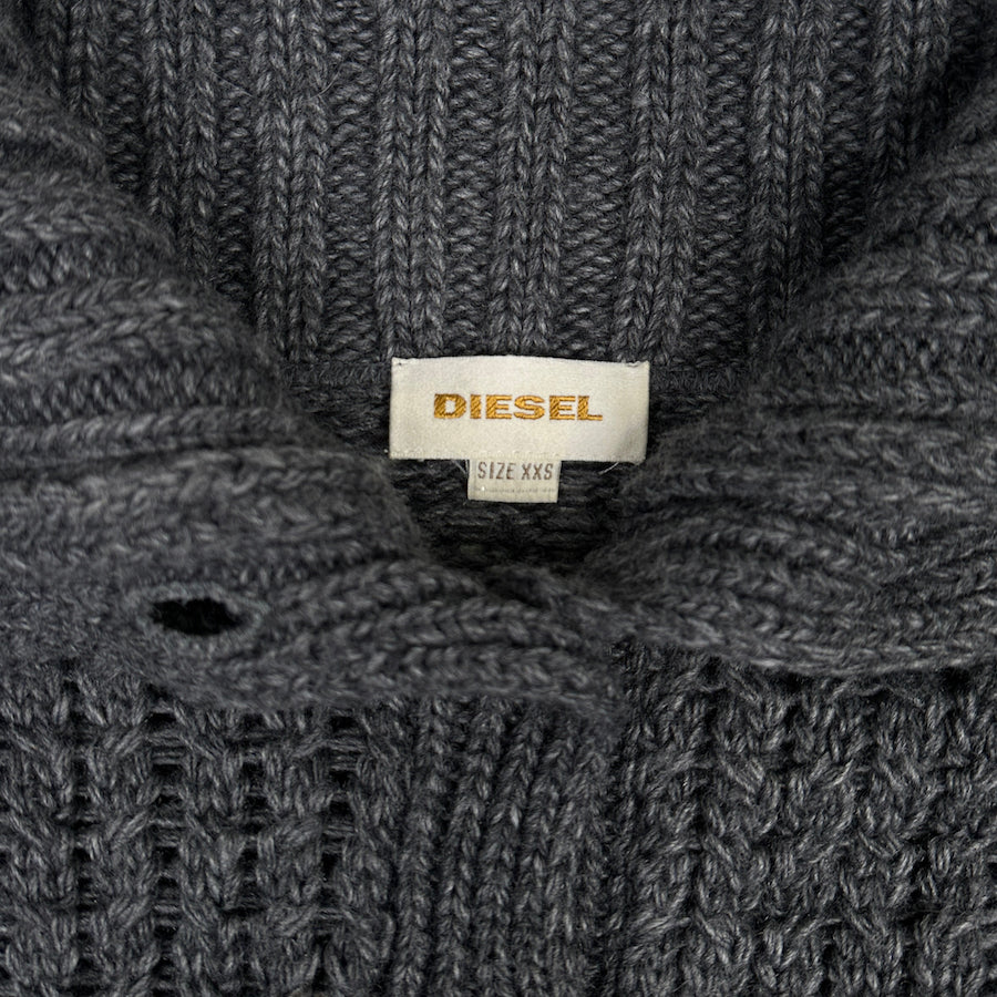 DIESEL GREY CROPPED CARDIGAN