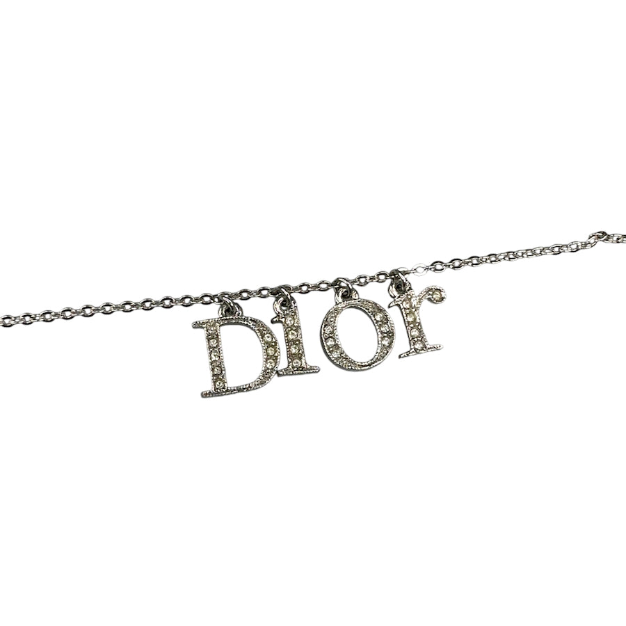 DIOR RHINESTONE LETTER CHARM BRACELET