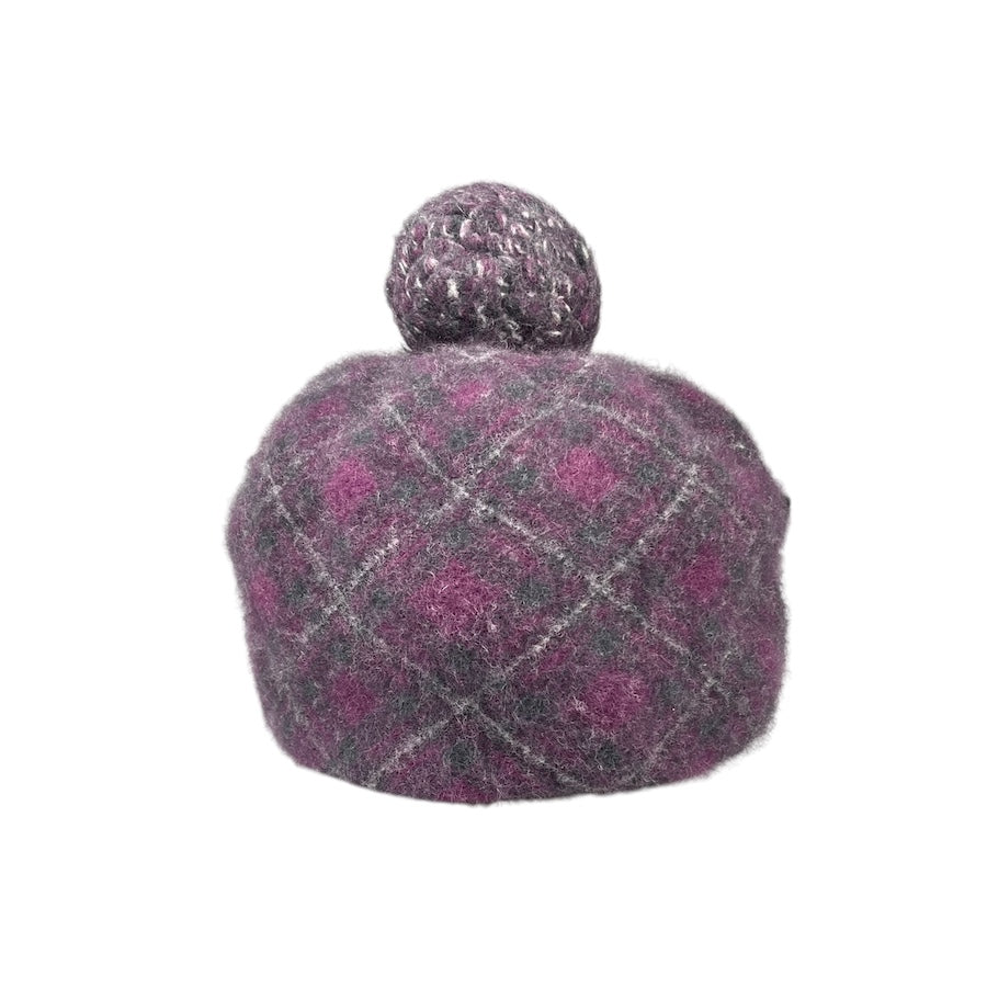 VIVIENNE WESTWOOD PURPLE PLAID FLEECE BERET