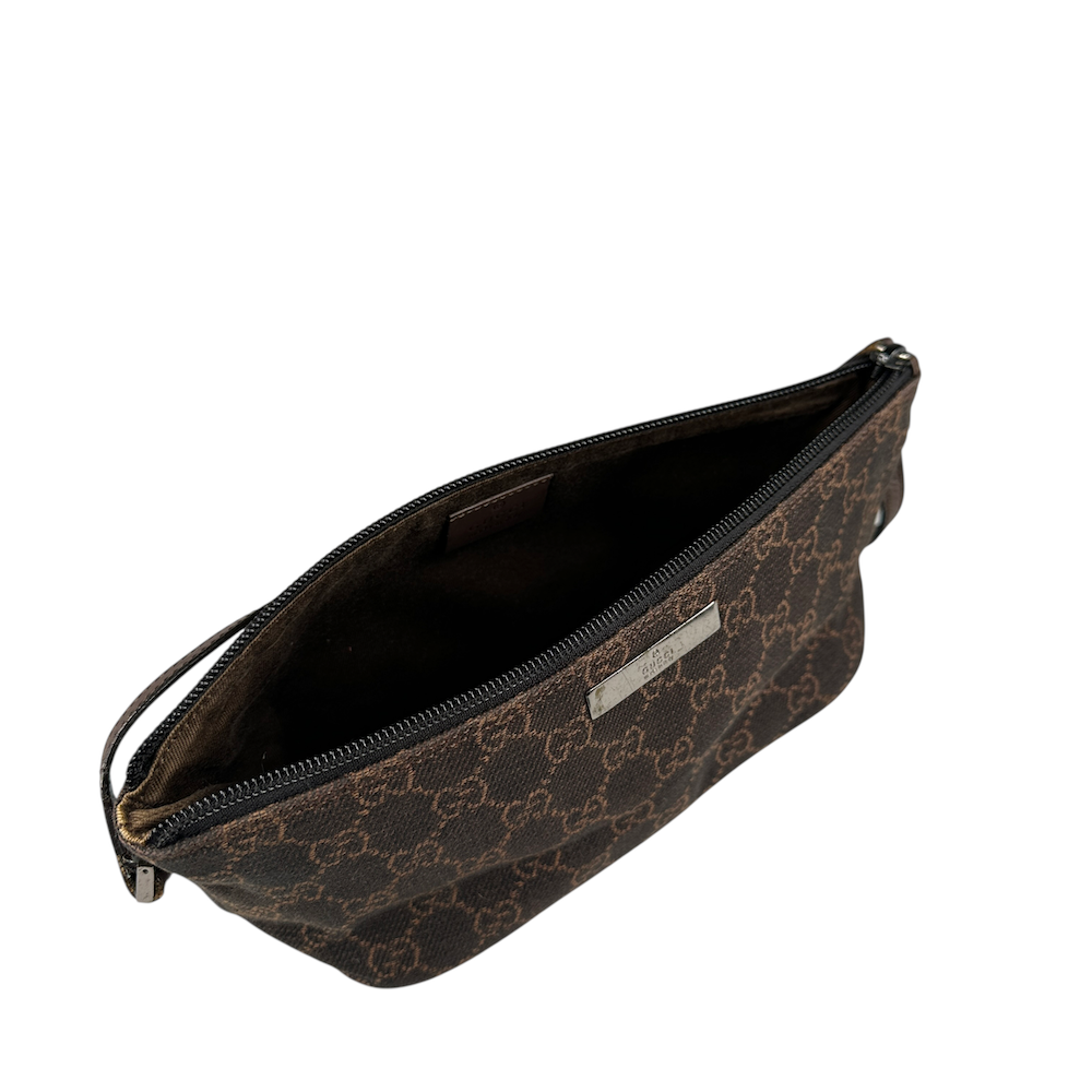 GUCCI GG CANVAS BOAT POCHETTE - BROWN