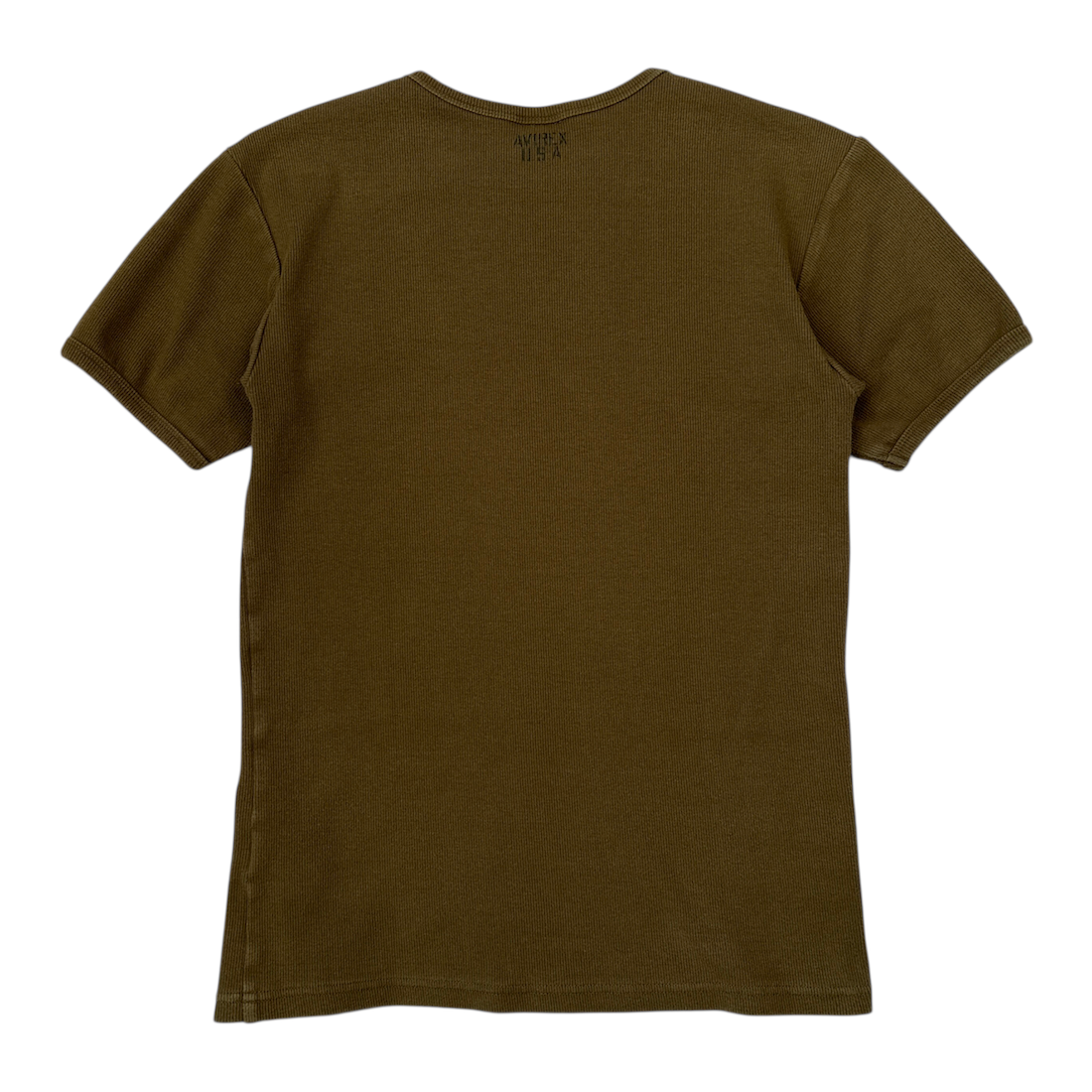 (S) AVIREX RIBBED T-SHIRT - OLIVE