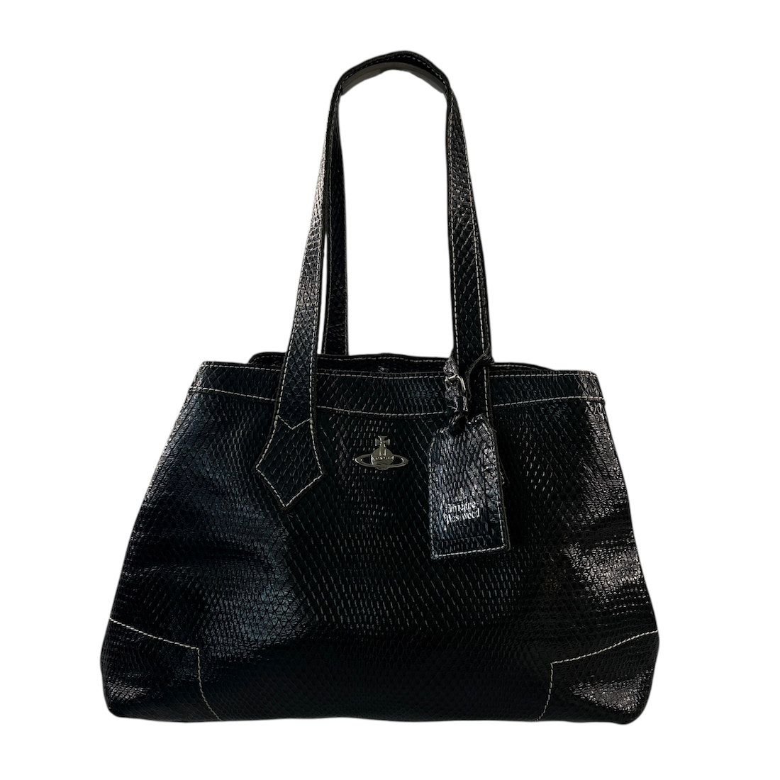 VIVIENNE WESTWOOD PYTHON LEATHER TOTE BAG