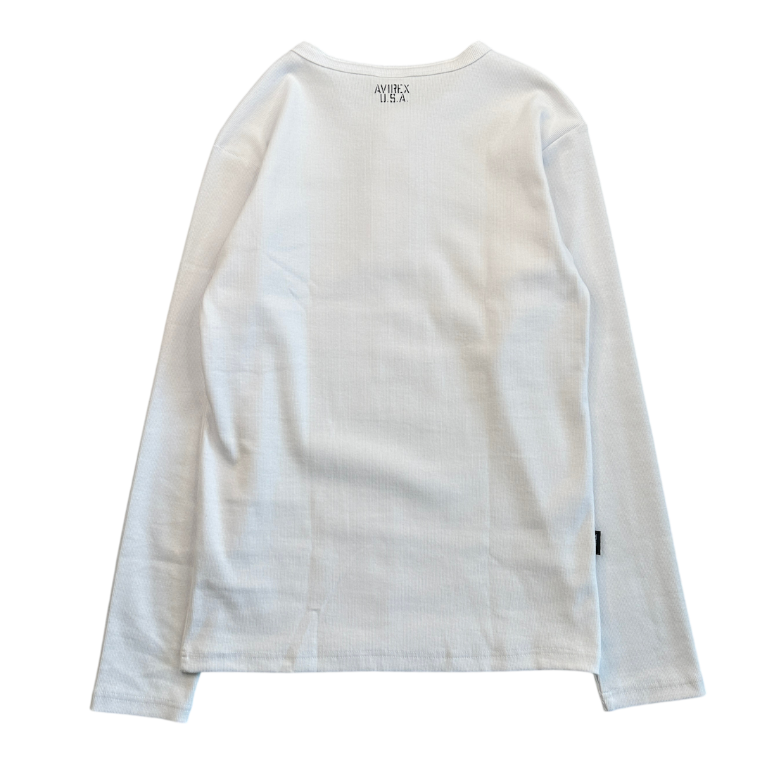 (NEW) AVIREX EVERY DAY HENLEY LONG SLEEVE - WHITE