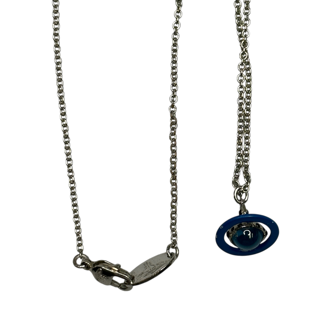 VIVIENNE WESTWOOD 3D ORB LOGO NECKLACE  - BLUE