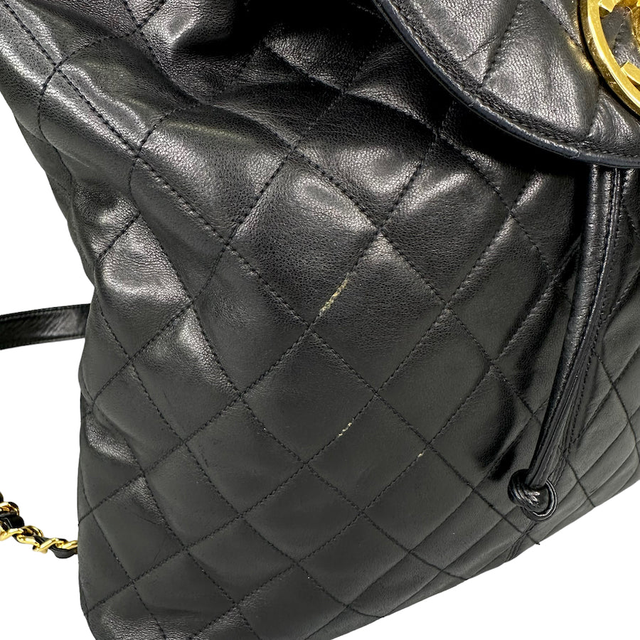 CHANEL CC QUILTED LAMBSKIN BACKPACK