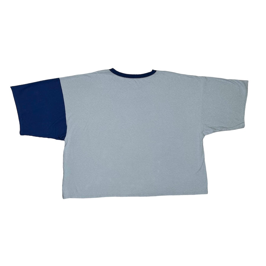 KAPITAL TWO TONE BIG TEE W/ POCKET BLUE