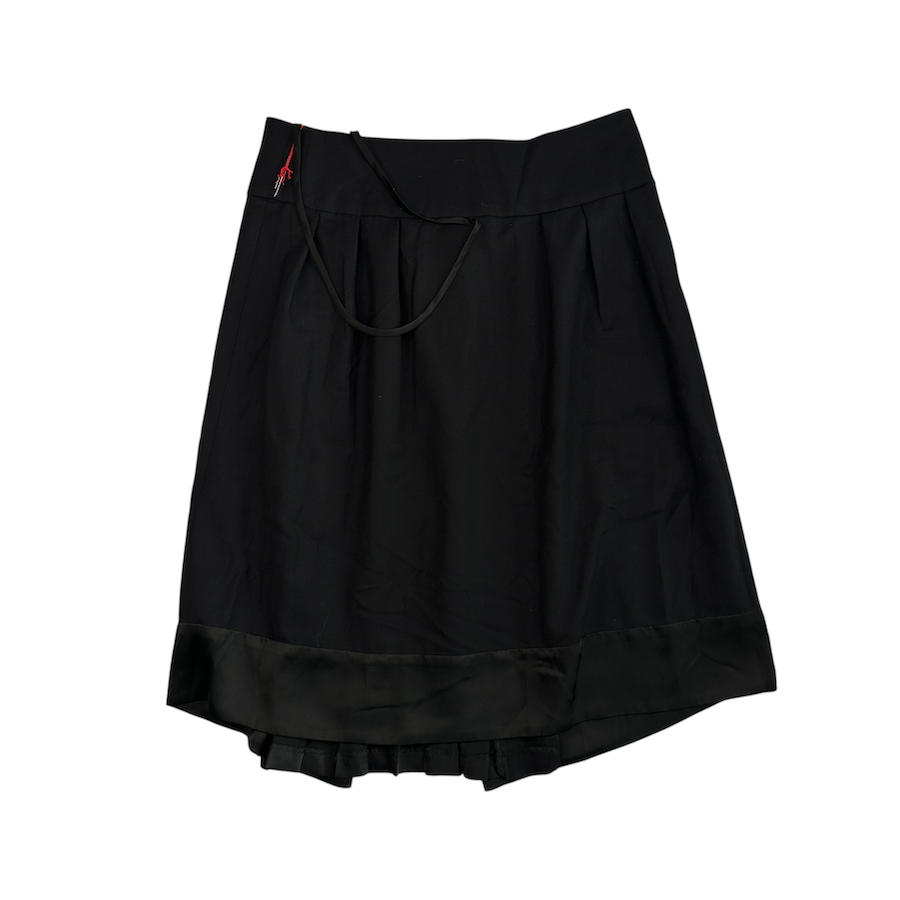 (NEW) SUNAO KUWAHARA DOUBLE LAYER PLEATED SKIRT - BLACK