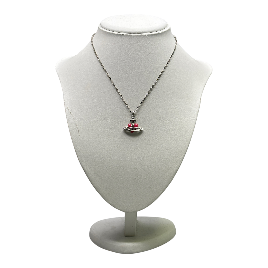 VIVIENNE WESTWOOD HEART ORB NECKLACE PINK