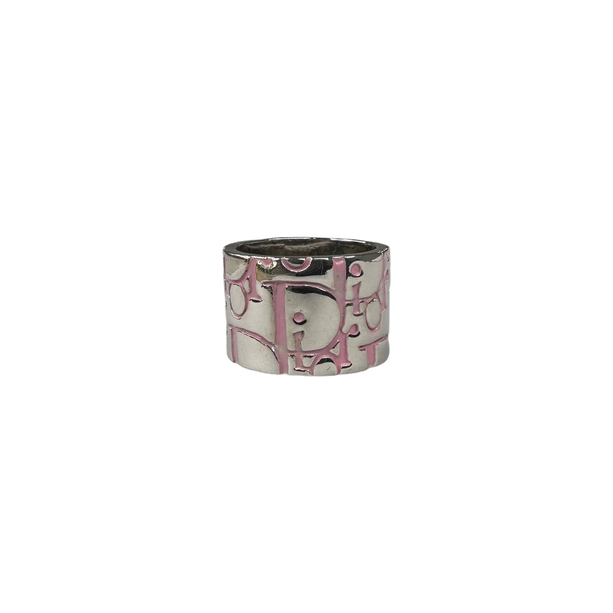 DIOR PINK SILVER TROTTER RING