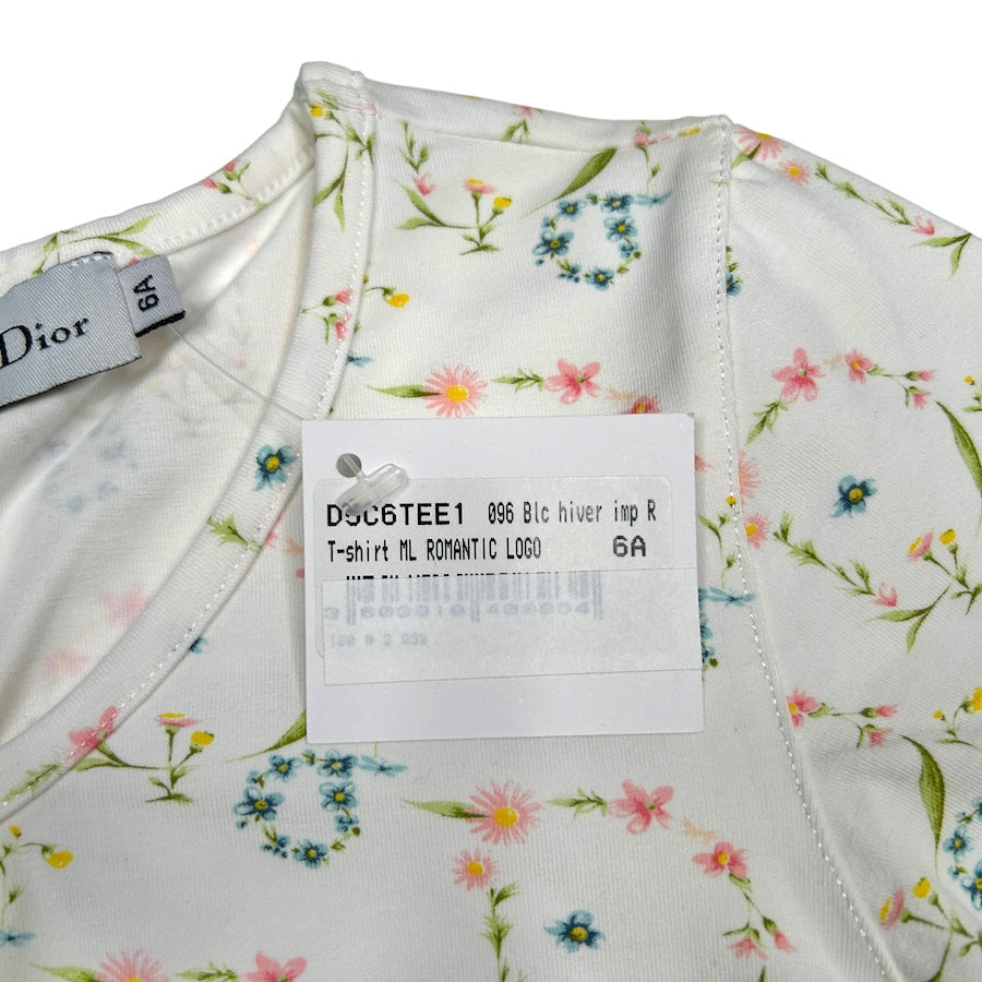 (KIDS) DIOR FLORAL OBLIQUE LOGO LONG SLEEVE (6A)