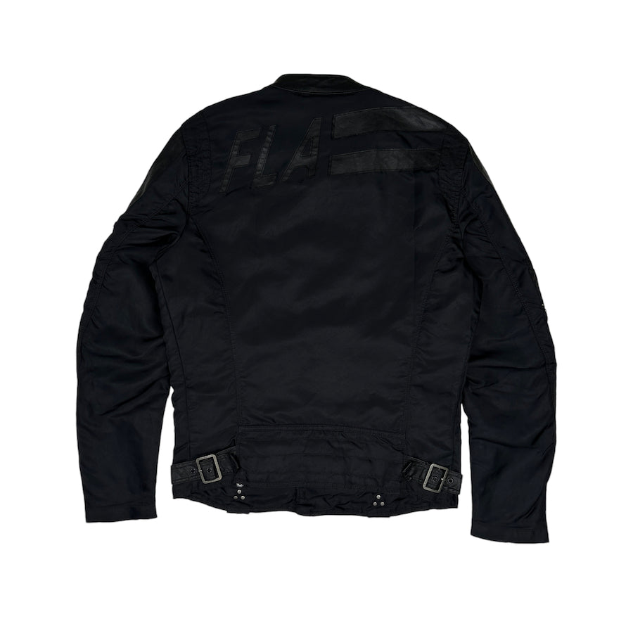 (S) DIESEL BLACK NYLON RIDERS JACKET