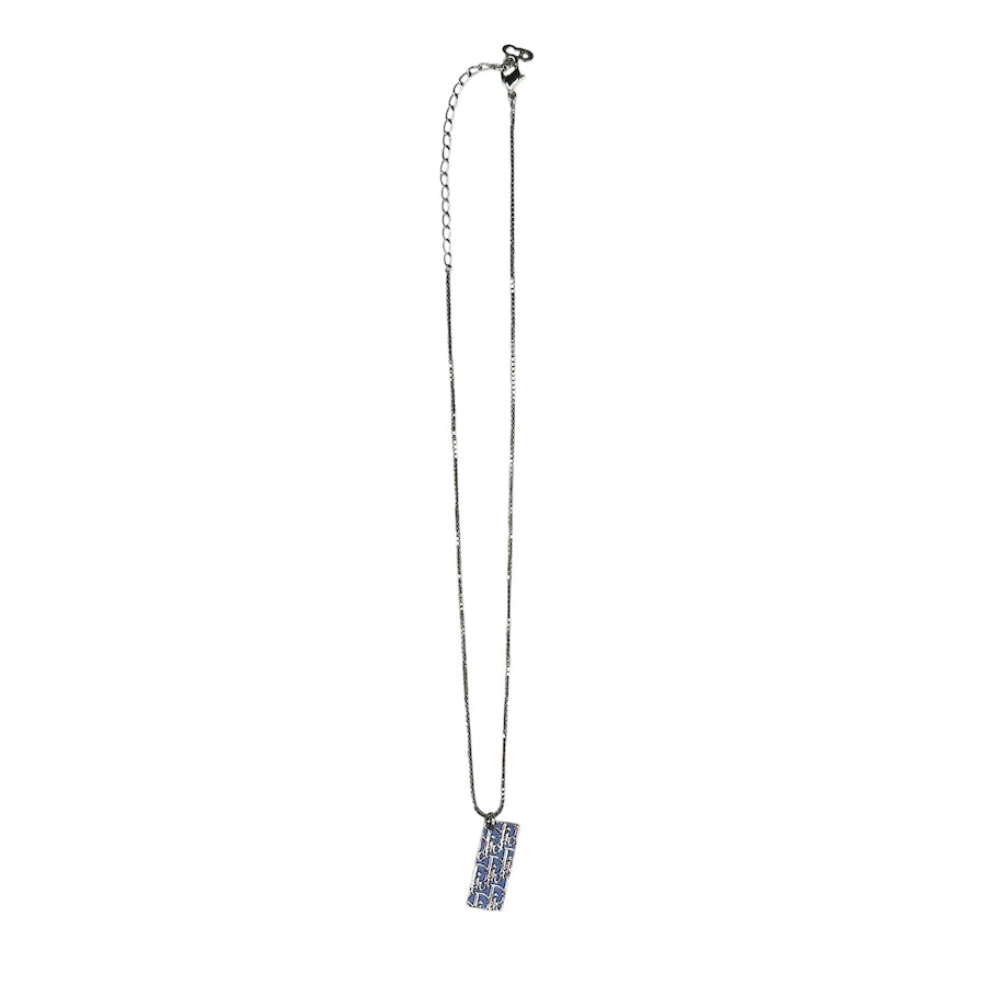 DIOR BLUE TROTTER PLATE NECKLACE