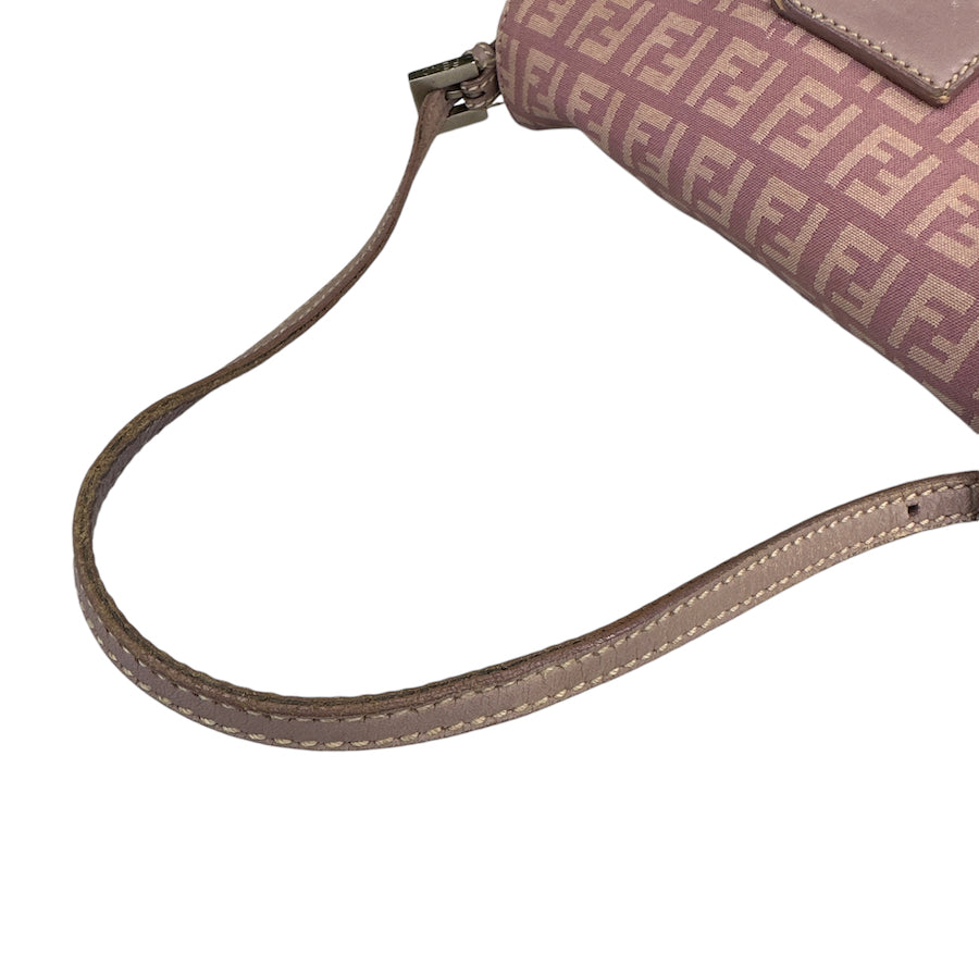 FENDI LAVENDER ZUCCHINO CANVAS MINI BAGUETTE BAG