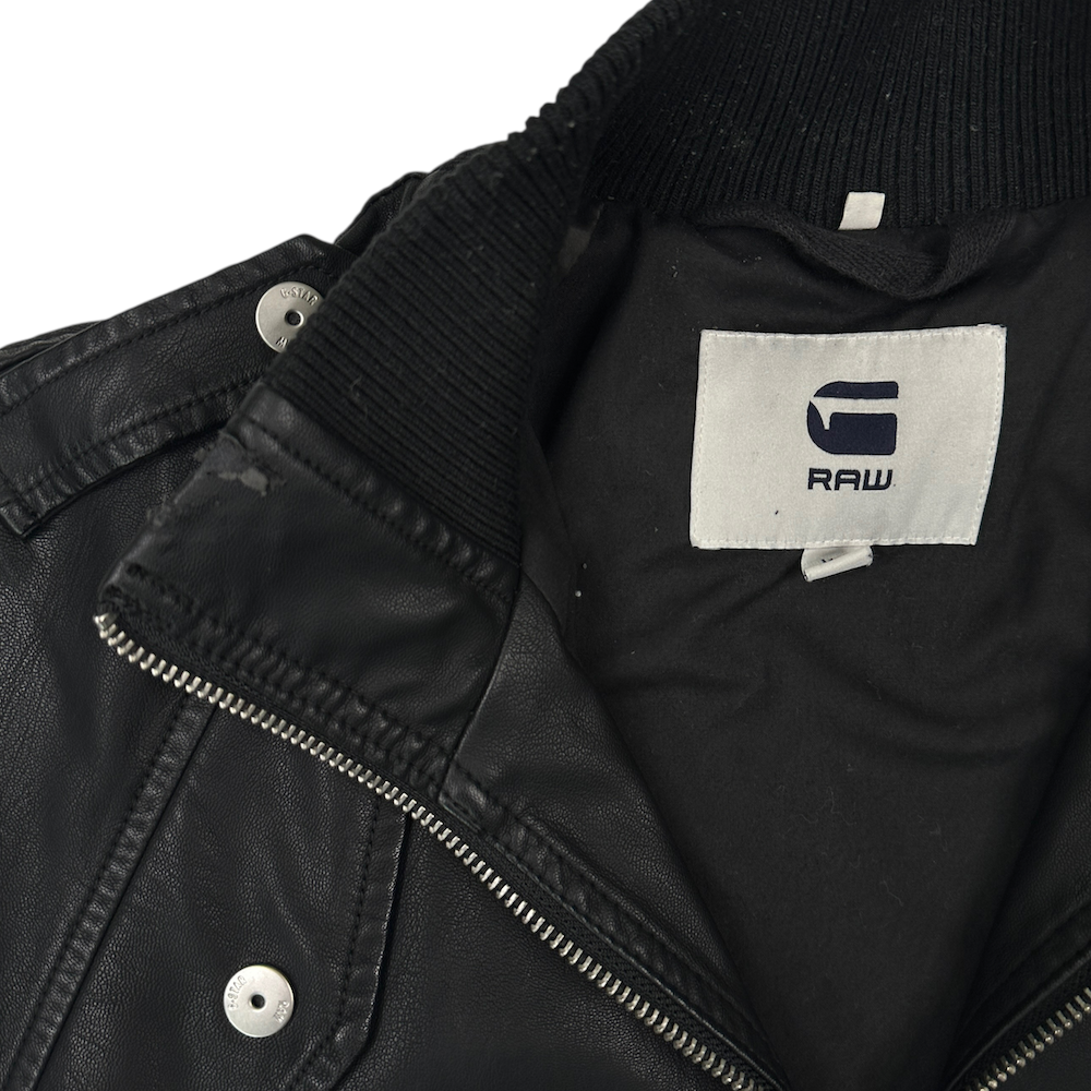 G-STAR RAW FAUX LEATHER JACKET - BLACK