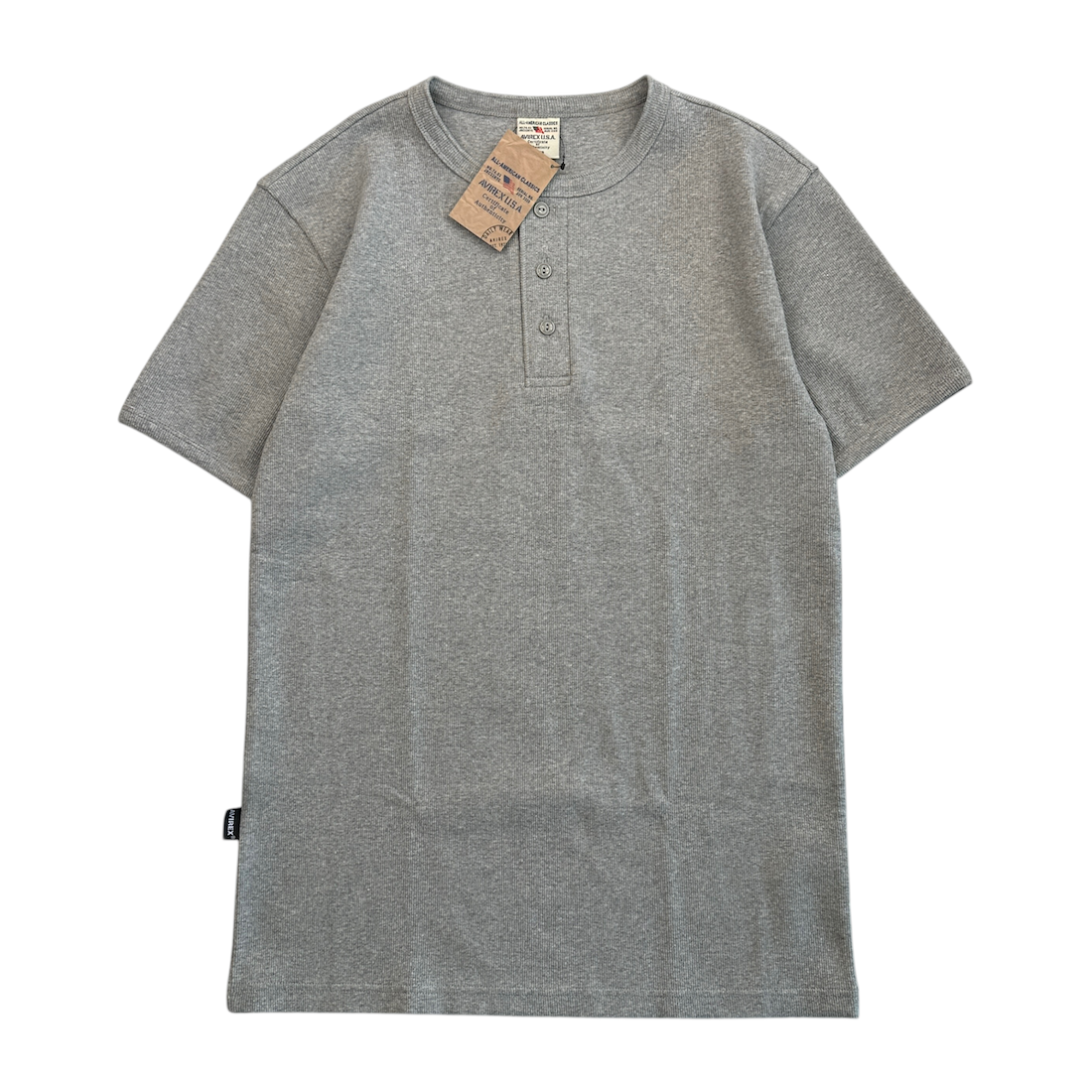 (NEW) AVIREX EVERY DAY HENLEY T-SHIRT- GREY