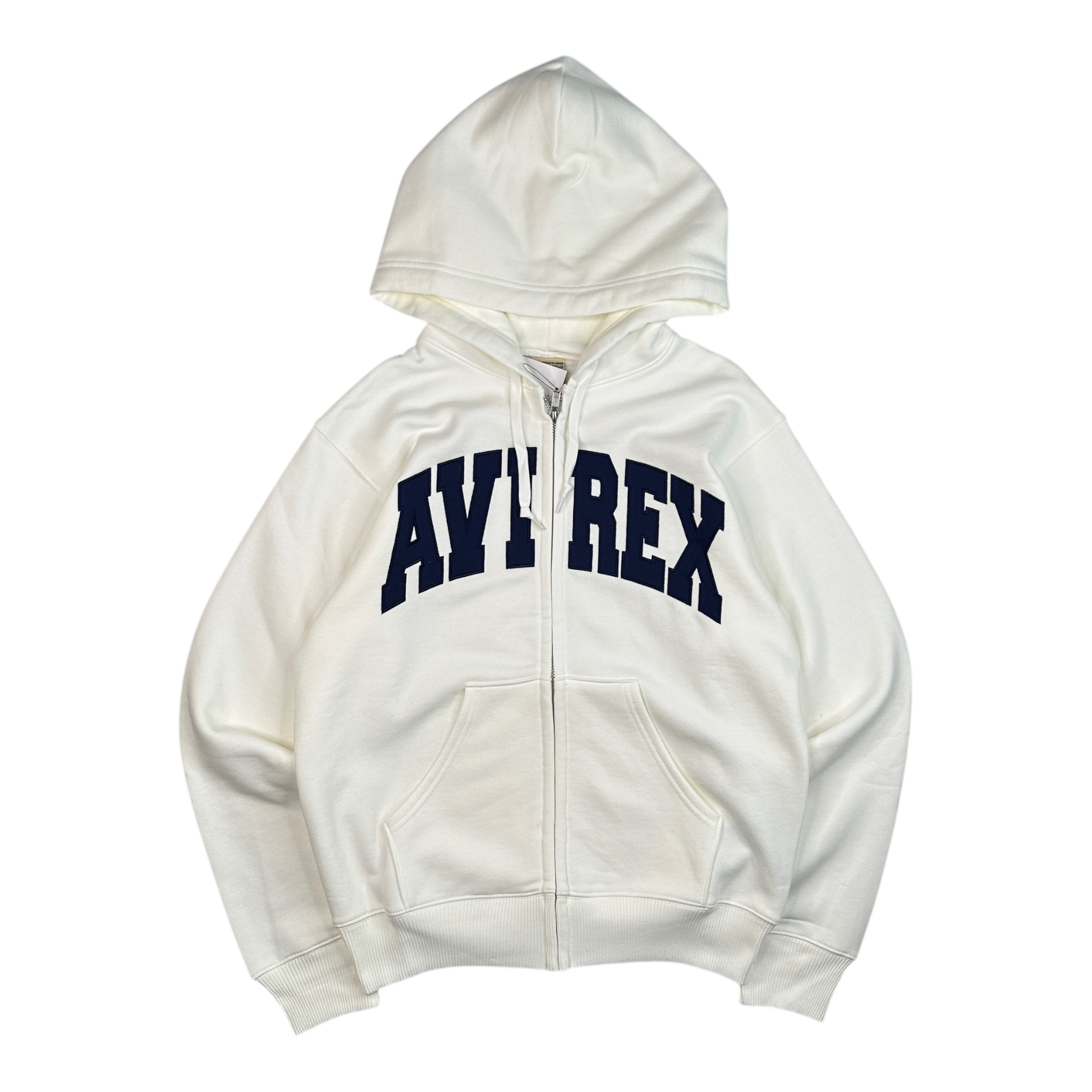 (NEW) AVIREX LOGO ZIP HOODIE - WHITE